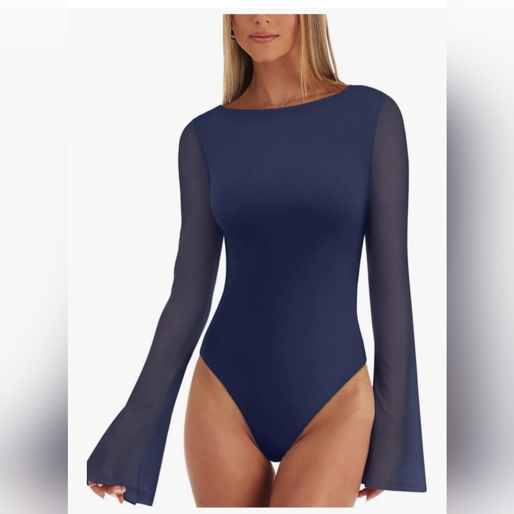 ReoRia Navy Long Sleeve Bodysuit